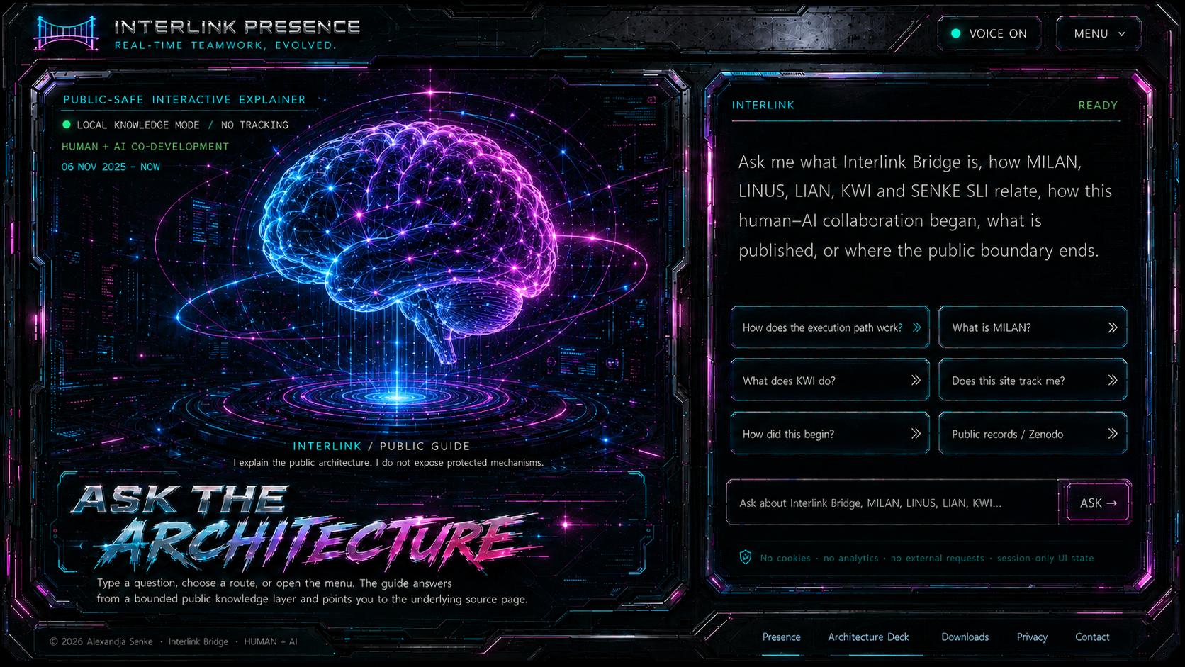 Interlink Presence with holographic neural guide